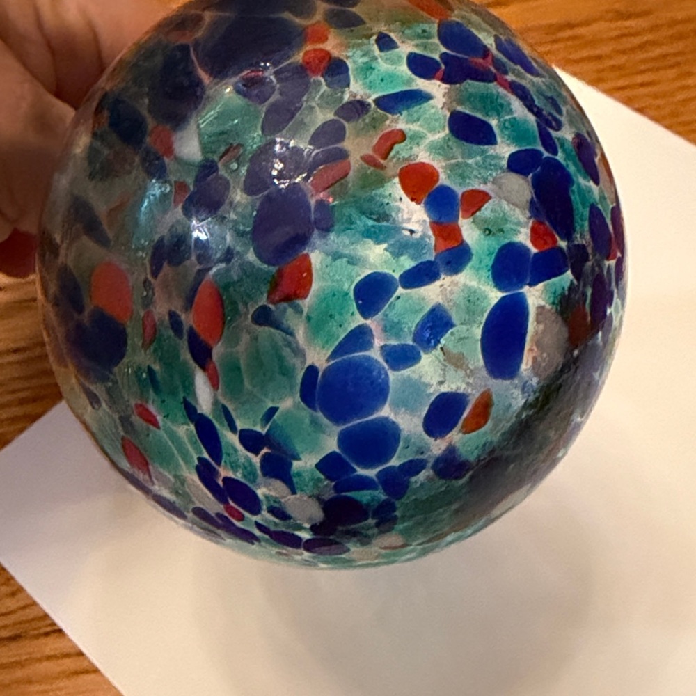 Plant Watering Glass Bulb Handcrafted Blue and Red Like New! - Picture 4 of 6